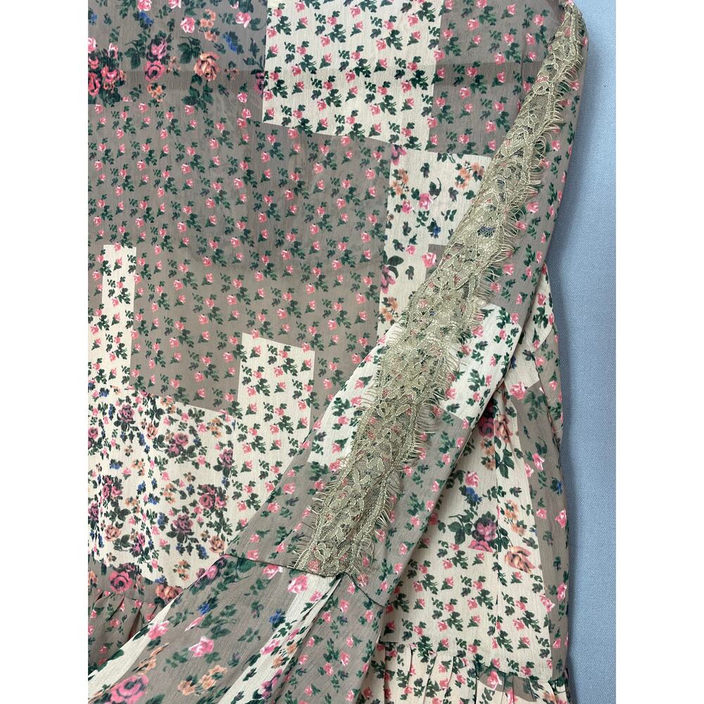 Easel Patchwork Sheer Oversized Peplum Tunic Shir… - image 7